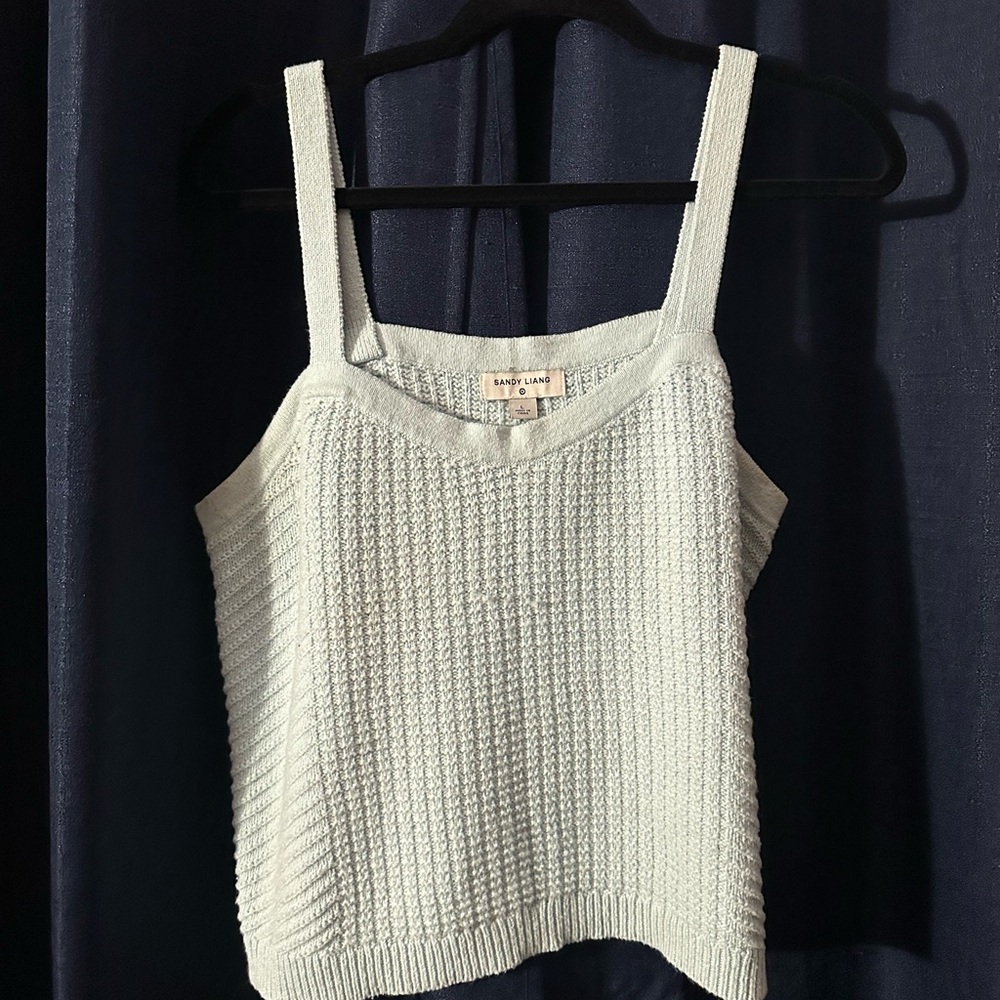 Sandy Liang Target Collab Baby Blue knit Tank Top